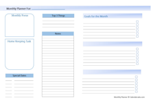 Landscape Monthly Planner