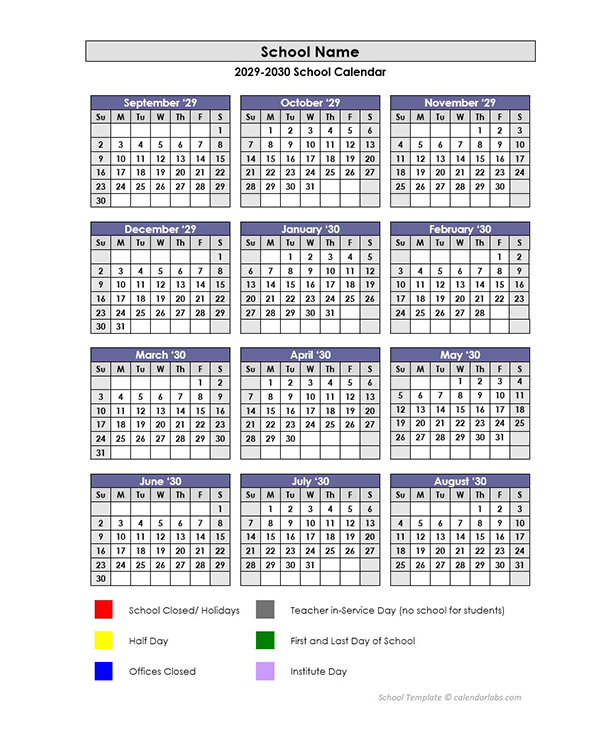 2029 Customizable Yearly Sep Calendar