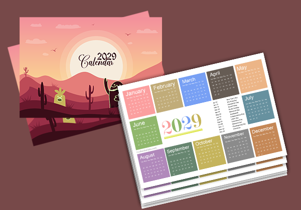 2029 Free Pocket Calendar Template