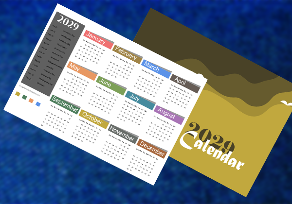 2029 Printable Pocket Calendar Template