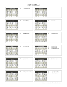 2029 Accounting Close Calendar 4-4-5