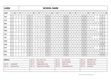 2029 Blank Landscape Yearly Calendar Template