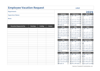 2029 Business Employee Vacation Request