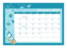 2029 Calendar Template In Colorful Design