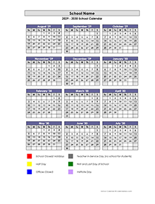 2029 Customizable Yearly Calendar Aug-Jul