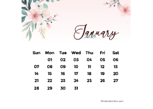 2029 Desk Calendar Cute Floral