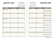 2029 Diary Planner Template
