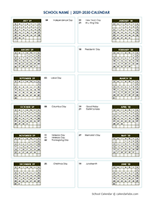 2029 Editable Yearly Calendar Jul-Jun