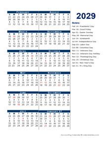 2029 Fiscal Period Calendar 4-4-5