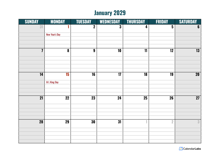 2029 Google Docs Daily Planner