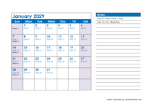 2029 Julian Date Calendar