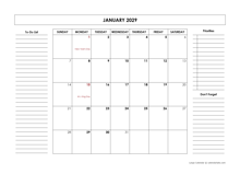 2029 Large Monthly Calendar With Holidays