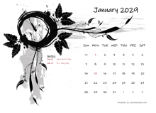 2029 Monthly Calendar Design Template