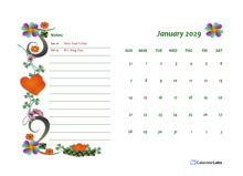 2029 Monthly Calendar Template Design