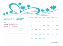 2029 Monthly Calendar Template Kindergarten