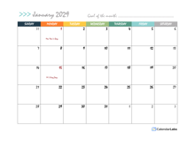2029 Monthly Pages Calendar Template