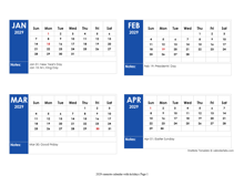 2029 OneNote Calendar With Holidays