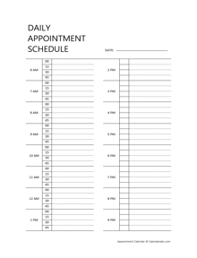 Printable 2029 Appointment Calendar