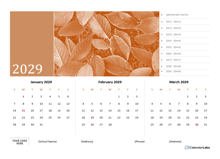 2029 Quarterly Photo Calendar Word Template