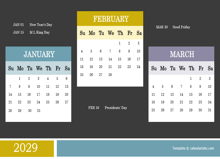 2029 Quarterly Powerpoint Calendar