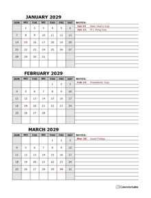 2029 Quarterly Word Calendar With Holidays