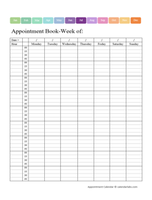 2029 Weekly Appointment Calendar Printable