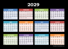 2029 Yearly Calendar For Powerpoint