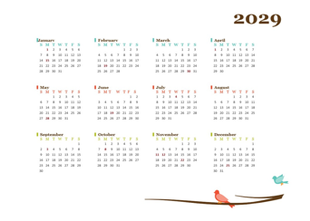 2029 Yearly Editable Word Calendar Template