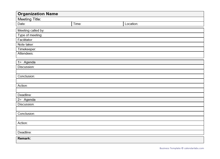 Business Meeting Minutes Templates