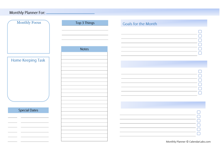 Landscape Monthly Planner