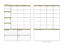 Printable Monthly Planner Template A3