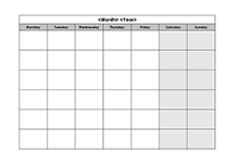 monthly calendar in color - landscape - starts from monday