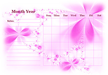 Monthly Blank Calendar in Purple Shade