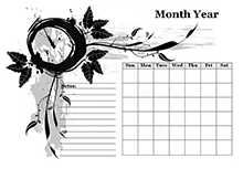 Monthly Blank Calendar in Designer Monochrome