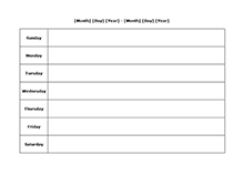 Weekly Blank Calendar Landscape 03