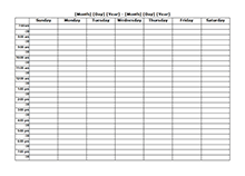 Blank Weekly Chart Template