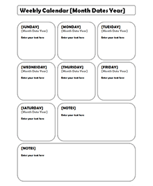 empty schedule planner