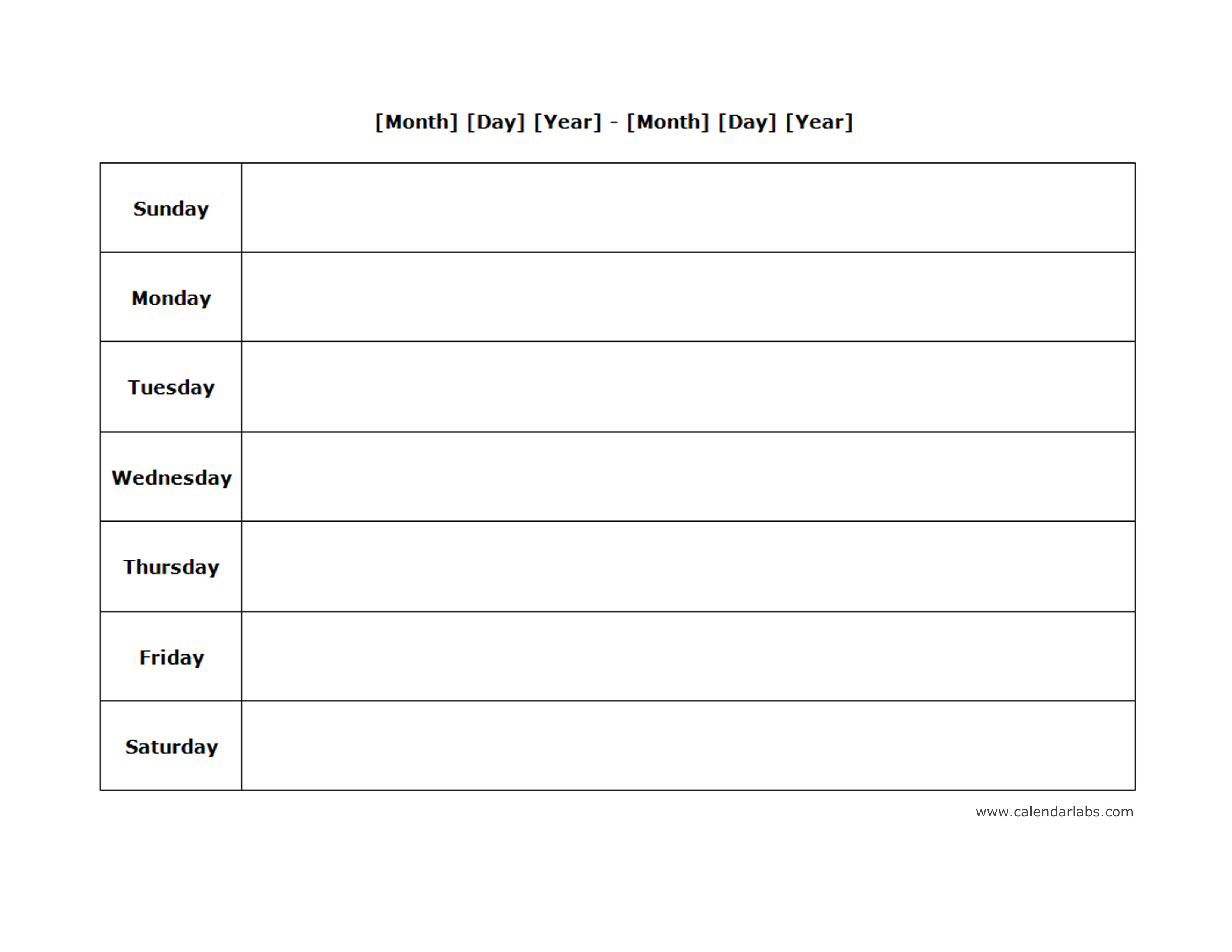 weekly blank calendar landscape 03 free printable templates