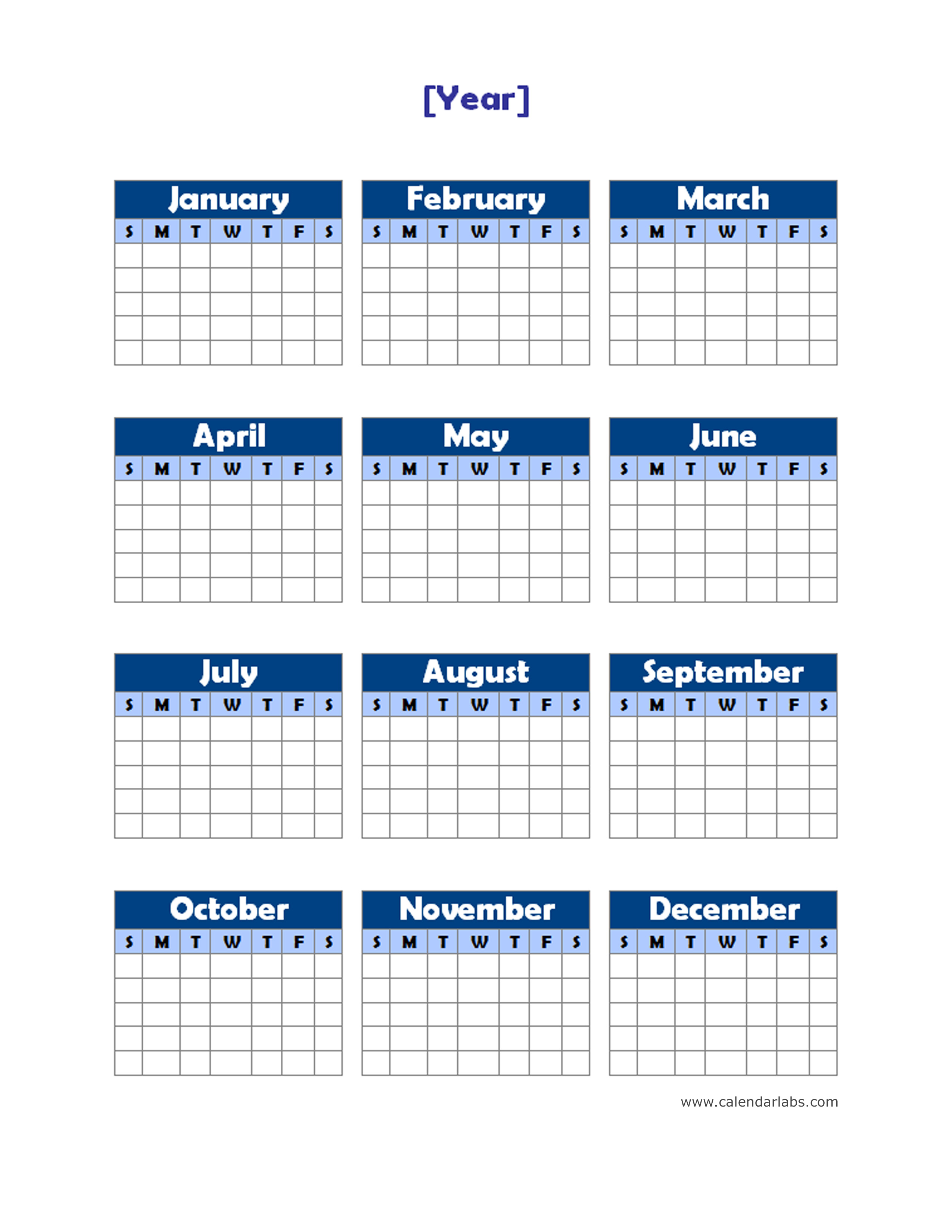 Yearly Printable Calendars Customize And Print