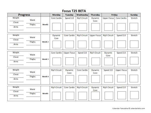 Beta T25 Calendar