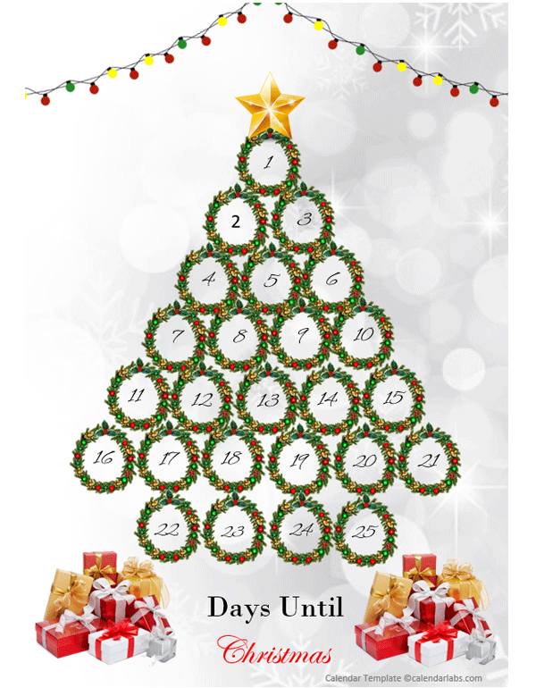 Buy Christmas Countdown Calendar Printable Editable Christmas