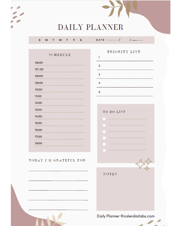 Daily Hourly Planner Printable Pdf