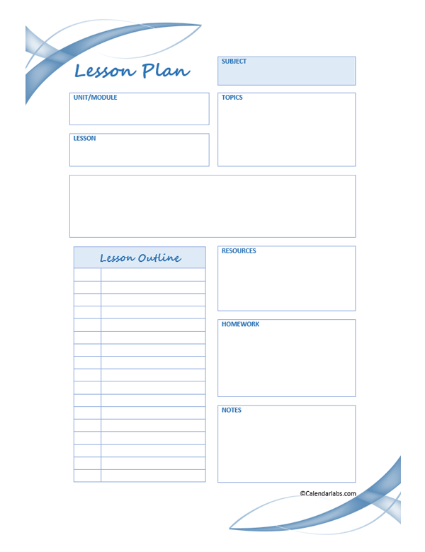 Daily Lesson Plan Template