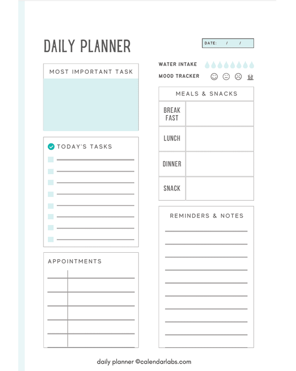 Daily Planner Printable Pdf