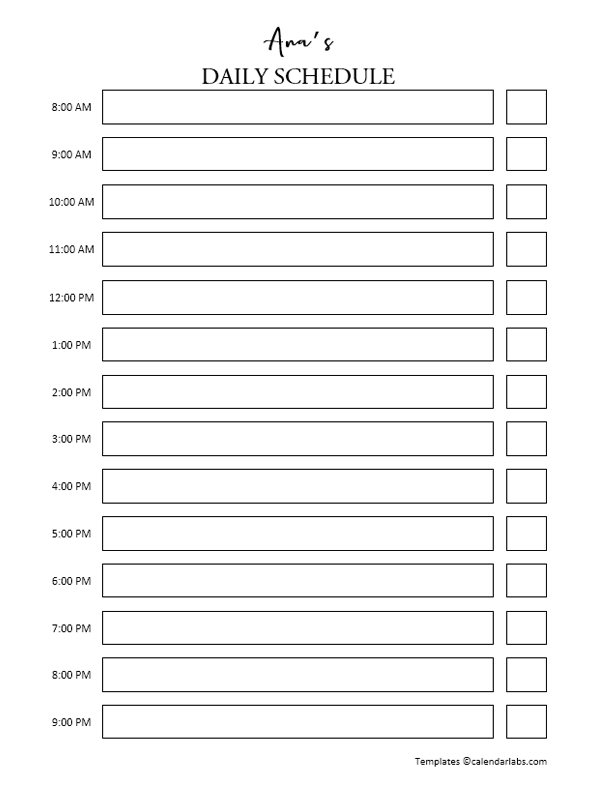 Editable Daily Schedule Template Free Printable Templates Editable Daily Schedule Template Free Printable Templates