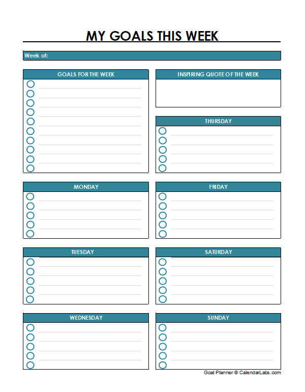 Free Goal Planner Template