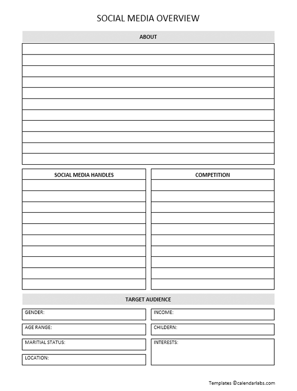 Free Printable Social Media Planner