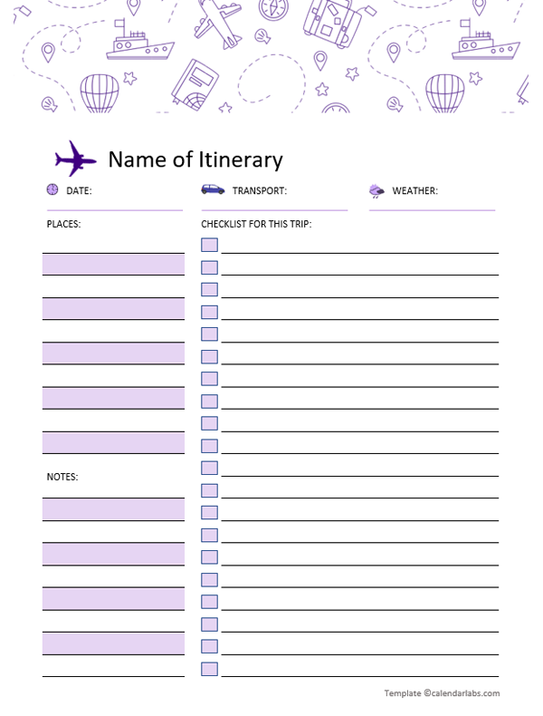 Free Travel Journal Template