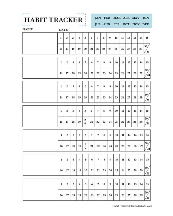 Goal Setting Habit Tracker