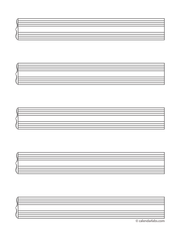 Grand Staff Lined Music Paper A4